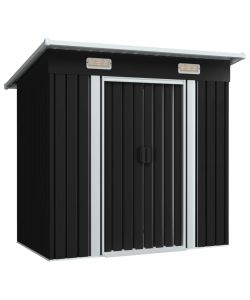 vidaXL Casetta da Giardino in Acciaio - Antracite - 190x124x181 cm
