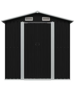 Capanno Attrezzi da Giardino Antracite Acciaio 204x132x186 cm