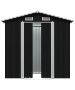 Capanno Attrezzi da Giardino Antracite Acciaio 204x132x186 cm