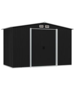 Capanno per Attrezzi Antracite in Acciaio 257x205x178 cm