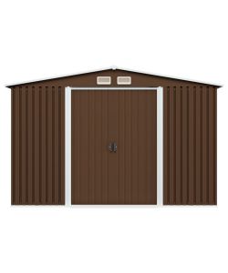 vidaXL Casetta da Giardino in Acciaio - Marrone - 257x205x178 cm