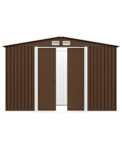 vidaXL Casetta da Giardino in Acciaio - Marrone - 257x205x178 cm