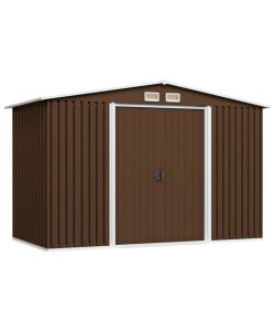 vidaXL Casetta da Giardino in Acciaio - Marrone - 257x205x178 cm