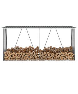 vidaXL Capannone da Giardino per Legna - Antracite - 330x84x152cm