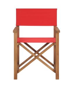 Sedia da Regista in Legno Massello di Teak Rossa