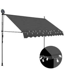 Tenda da Sole Retrattile Manuale con LED 300 cm Antracite