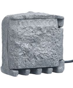 Presa Elettrica da Giardino 2 Spine con Timer Poliresina Grigia
