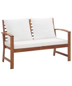 vidaXL Set Divani da Giardino in Acacia con Cuscini - Bianco