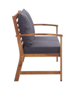vidaXL Set Divani da Giardino in Acacia - Grigio