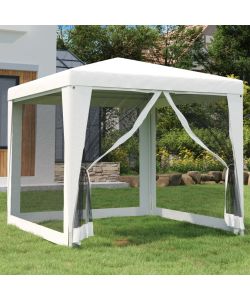 Tendone per Feste con 4 Pareti in Rete 2,5x2,5 m Bianco