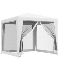 Tendone per Feste con 4 Pareti in Rete 2,5x2,5 m Bianco