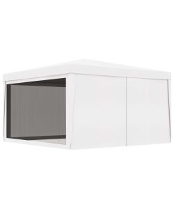 Tendone per Feste con 4 Pareti in Rete 4x4 m Bianco