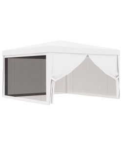 Tendone per Feste con 4 Pareti in Rete 4x4 m Bianco