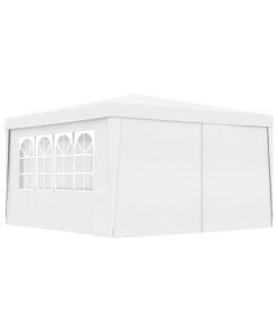 Gazebo Professionale con Pareti 4x4 m Bianco 90 g/m