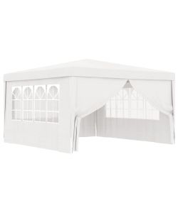 Gazebo Professionale con Pareti 4x4 m Bianco 90 g/m
