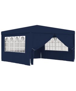 Gazebo Professionale con Pareti 4x4 m Blu 90 g/mq