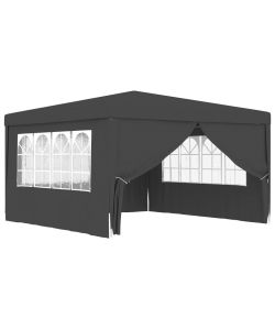 Gazebo Professionale con Pareti 4x4 m Antracite 90 g/m