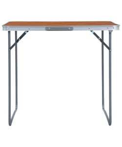 Tavolo da Campeggio Pieghevole con Telaio in Metallo 80x60 cm
