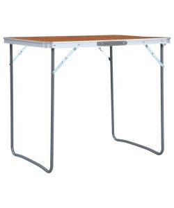 Tavolo da Campeggio Pieghevole con Telaio in Metallo 80x60 cm