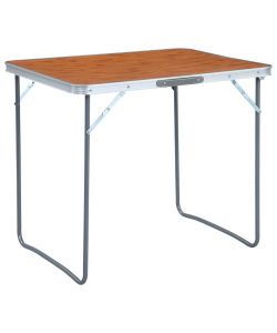 Tavolo da Campeggio Pieghevole con Telaio in Metallo 80x60 cm