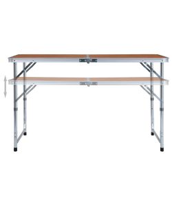 Tavolo da Campeggio Pieghevole in Alluminio 120x60 cm