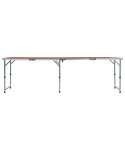 Tavolo da Campeggio Pieghevole in Alluminio 240x60 cm