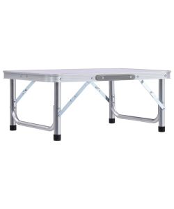 Tavolo Pieghevole da Campeggio Bianco in Alluminio 60x45cm