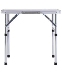 Tavolo Pieghevole da Campeggio Bianco in Alluminio 60x45cm