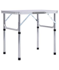 Tavolo Pieghevole da Campeggio Bianco in Alluminio 60x45cm