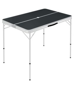 Tavolo da Campeggio Pieghevole con 2 Panche in Alluminio Grigio