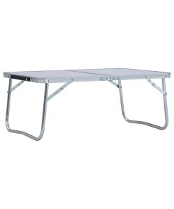 Tavolo Pieghevole da Campeggio Bianco in Alluminio 60x40cm