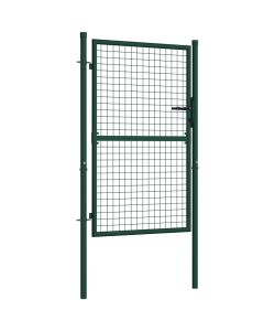 Cancello per Recinzione in Acciaio 100x125 cm Verde