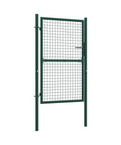 Cancello per Recinzione in Acciaio 100x200 cm Verde
