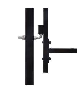 Cancello a Doppia Anta con Punte in Acciaio 3x1,75cm Nero