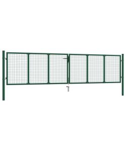 Cancello da Giardino a Rete in Acciaio 400x100 cm Verde