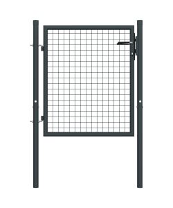 Cancello per Giardino in Acciaio Zincato 100x125 cm Grigio