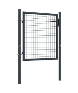 Cancello per Giardino in Acciaio Zincato 100x125 cm Grigio