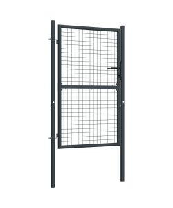Cancello per Giardino in Acciaio Zincato Grigio 100x200 cm