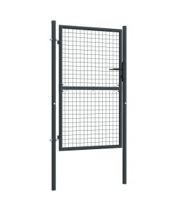 Cancello per Giardino in Acciaio Zincato Grigio 100x225 cm