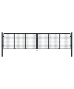 Cancello per Giardino in Acciaio Zincato 400x125cm Grigio