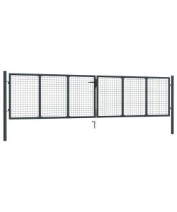 Cancello per Giardino in Acciaio Zincato 400x125cm Grigio