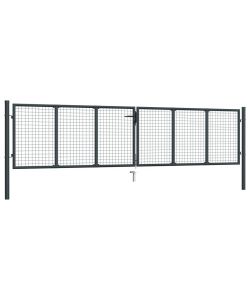 Cancello per Giardino in Acciaio Zincato Grigio 400x175 cm