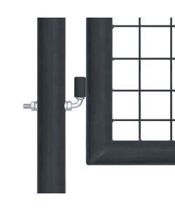 Cancello per Giardino in Acciaio Zincato Grigio 400x175 cm