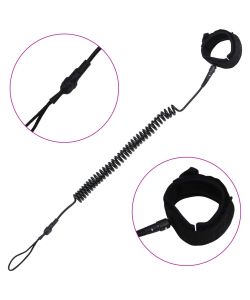 Guinzaglio da SUP a Spirale Nero 10 pollici/25,4 cm
