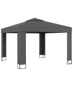Gazebo con Tetto Doppio 3x3 m Antracite