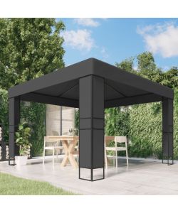 Gazebo con Tetto Doppio 3x3 m Antracite