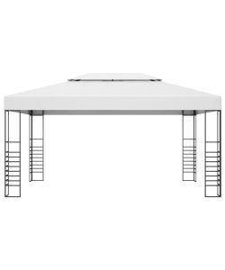 Gazebo da Giardino in Acciaio Verniciato 4x3x2,7 m Bianco