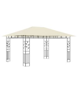 Gazebo con Zanzariera 4x3x2,73 m Crema 180 g/m