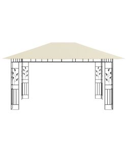 Gazebo con Zanzariera 4x3x2,73 m Crema 180 g/m
