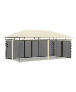 Gazebo con Zanzariera 6x3x2,73 m Crema
